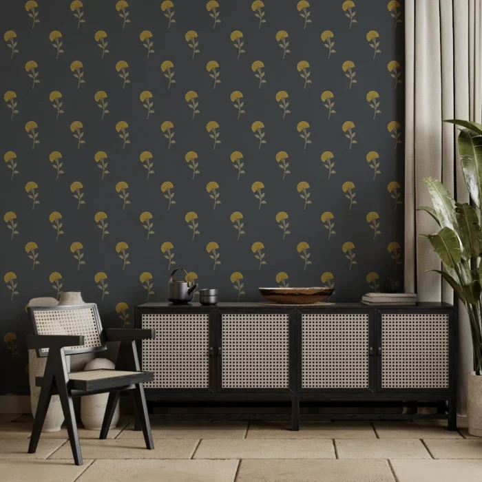 Flora Party (Charcoal Blue)